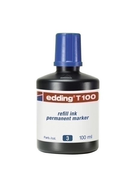 TINTA ROTULADOR EDDING FRASCO 100 ml T100 AZUL