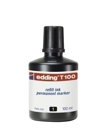 TINTA ROTULADOR EDDING FRASCO 100 ml T100 NEGRO