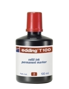 TINTA ROTULADOR EDDING FRASCO 100 ml T100 ROJO
