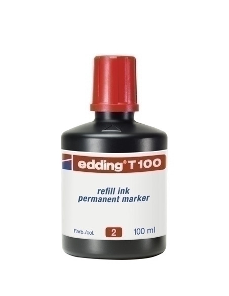 TINTA ROTULADOR EDDING FRASCO 100 ml T100 ROJO