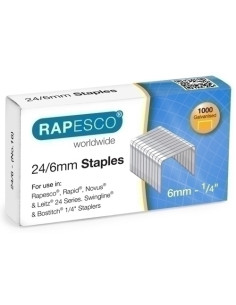 GRAPAS RAPESCO STANDARD 246 mm GALVANIZADAS caja de 1000