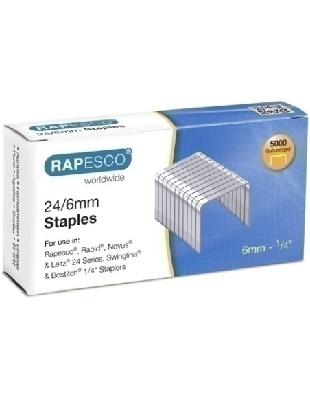 GRAPAS RAPESCO STANDARD 246 mm GALVANIZADAS caja de 5000