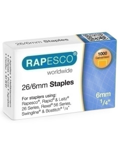 GRAPAS RAPESCO STANDARD 266 mm GALVANIZADAS caja de 1000