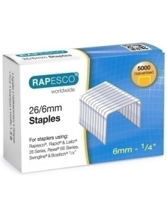 GRAPAS RAPESCO STANDARD 266 mm GALVANIZADAS caja de 5000