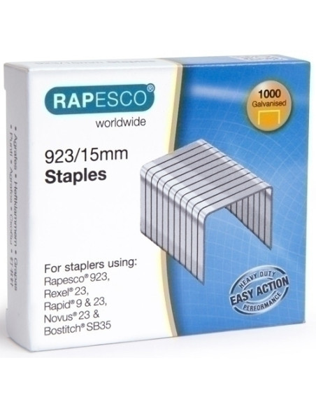 GRAPAS RAPESCO GRAN CAPACIDAD 92315 mm GALVANIZADAS caja de 1000