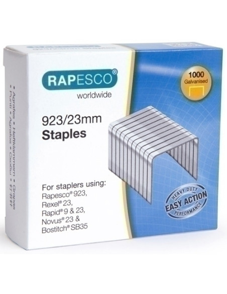 GRAPAS RAPESCO GRAN CAPACIDAD 92323 mm GALVANIZADAS caja de 1000