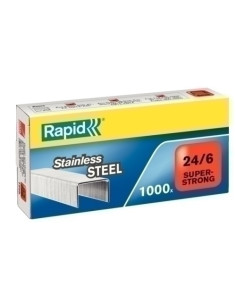 GRAPAS RAPID SUPER STRONG 246 mm ACERO INOXIDABLE caja de 1000