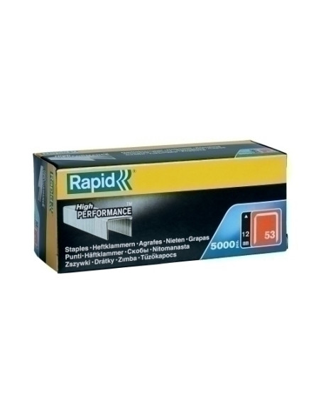 GRAPAS RAPID CLAVADORA 53 12 mm GALVANIZADAS caja de 5000