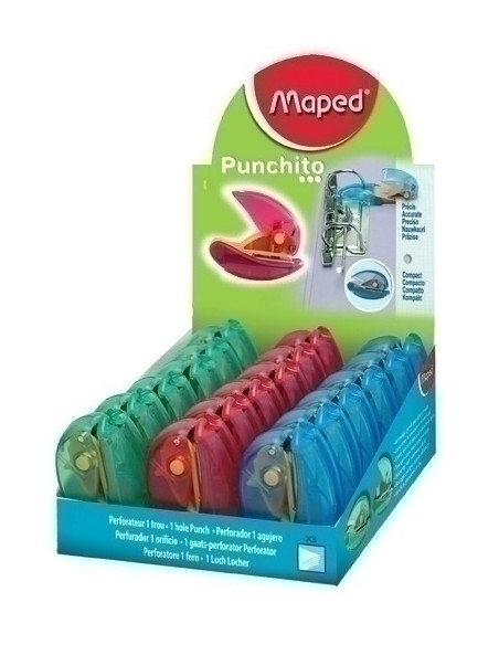 TALADRO 1 PUNZON MAPED PUNCHITO 5h EXPOSITOR de 18 SURTIDO