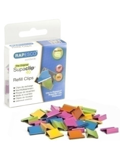 CLIPS RAPESCO PARA SUPACLIP 40 COLORES SURTIDOS CAJA DE 50