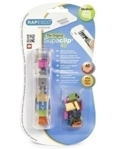 PORTA CLIPS RAPESCO SUPACLIP 40 COLORES SURTIDOS