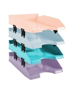 BANDEJA SOBREMESA EXACOMPTA COMBO MIDI AQUAREL GLOSSY PASTEL SET de 4