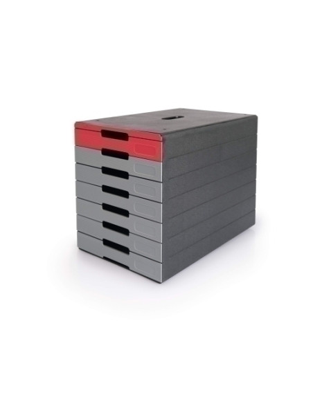 MODULO DURABLE 7 CAJONES ECO IDEALBOX PRO 7 ANTRACITAROJO certificado Blue Angel