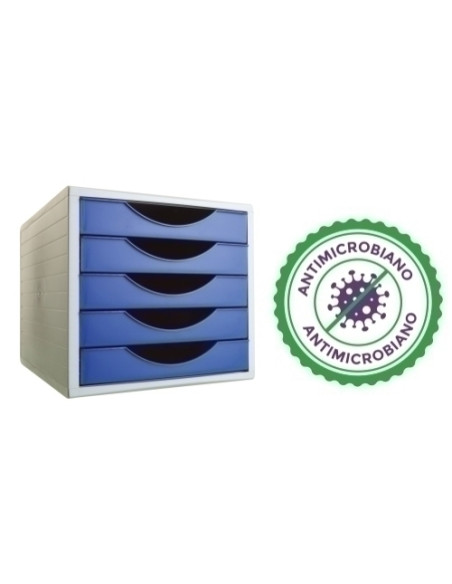 MODULO 5 CAJONES ARCHIVO 2000 ANTIMICROBIANO SANITIZED AZUL