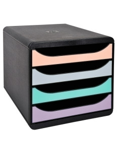 MODULO EXACOMPTA BIG-BOX CLASSIC 4 CAJONES COLORES NEGRO GLOSSY