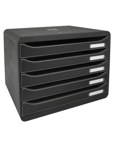 MODULO EXACOMPTA BIG-BOX PLUS APAISADO 5 CAJONES COLORES NEGRO