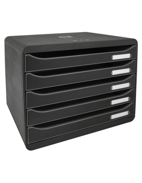 MODULO EXACOMPTA BIG-BOX PLUS APAISADO 5 CAJONES COLORES NEGRO