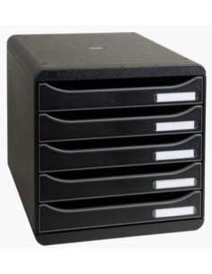MODULO EXACOMPTA BIG-BOX PLUS ECOBLACK 5 CAJONES COLORES NEGRO