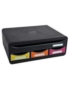 MODULO EXACOMPTA TOOLBOX MINI 4 CAJONES COLORES NEGROARLEQUIN
