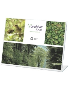 EXPOSITOR SOBREMESA EN FORMA DE L A3 HORIZONTAL CRISTAL