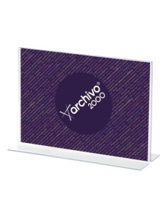 EXPOSITOR SOBREMESA EN FORMA DE T A3 HORIZONTAL CRISTAL