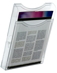 SOPORTE MURAL DE 1 BANDEJA A4 ARCHIPLAY CRISTAL TRANSP