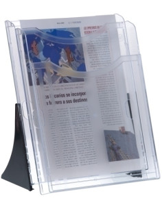 SOPORTE VERTICAL 2 BANDEJAS A4 ARCHIPLAY CRISTAL TRANSPARENTE