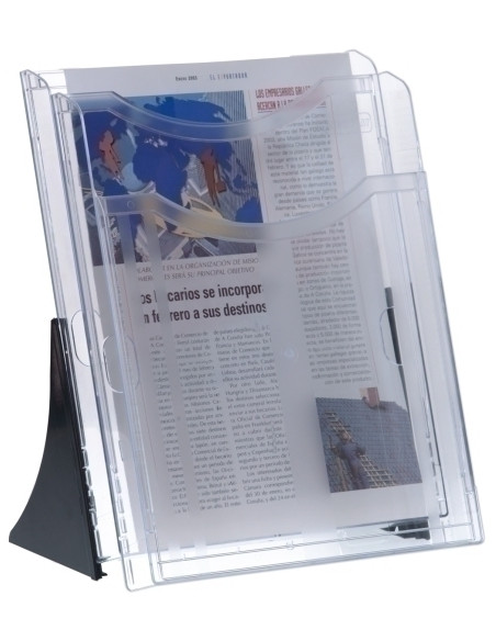 SOPORTE VERTICAL 2 BANDEJAS A4 ARCHIPLAY CRISTAL TRANSPARENTE