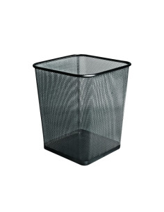 PAPELERA FOROFIS METALICA MALLA CUADRADA NEGRA