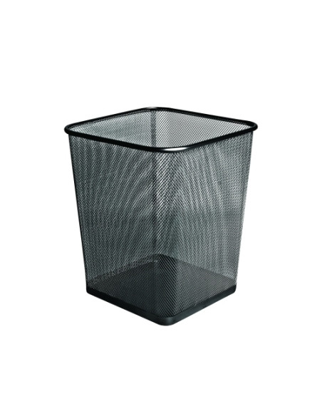 PAPELERA FOROFIS METALICA MALLA CUADRADA NEGRA