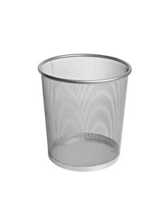 PAPELERA FOROFIS METALICA MALLA REDONDA PLATEADA