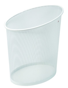 PAPELERA METALICA REJILLA ALBA 18 L MESH BLANCO