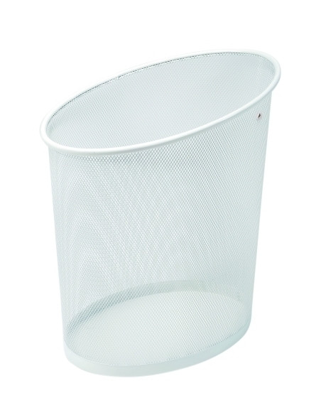 PAPELERA METALICA REJILLA ALBA 18 L MESH BLANCO