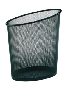 PAPELERA METALICA REJILLA ALBA 18 L MESH NEGRO