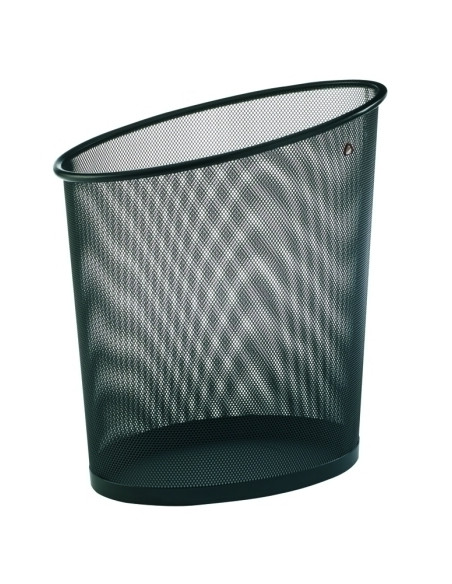 PAPELERA METALICA REJILLA ALBA 18 L MESH NEGRO