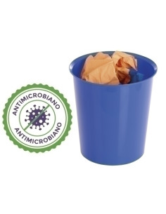 PAPELERA PLASTICO CERRADA A2000 ANTIMICROBIANO SANITIZED CAP18 l AZUL