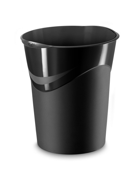 PAPELERA PLASTICO CERRADA CEP GLOSS 280G 14 LITROS NEGRO