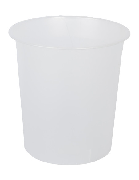 PAPELERA PLASTICO CERRADA 16 LITROS TRASLUCIDO CRISTAL
