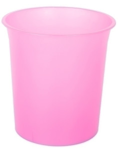 PAPELERA PLASTICO CERRADA 16 LITROS TRASLUCIDO FUCSIA