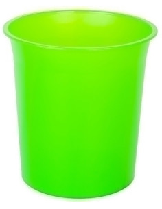 PAPELERA PLASTICO CERRADA 16 LITROS TRASLUCIDO KIWI