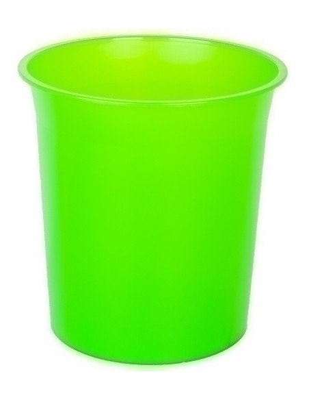 PAPELERA PLASTICO CERRADA 16 LITROS TRASLUCIDO KIWI
