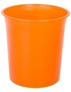 PAPELERA PLASTICO CERRADA 16 LITROS TRASLUCIDO NARANJA