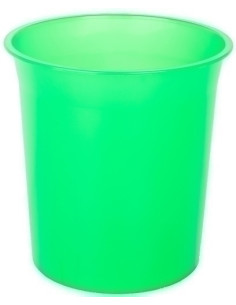 PAPELERA PLASTICO CERRADA 16 LITROS TRASLUCIDO VERDE