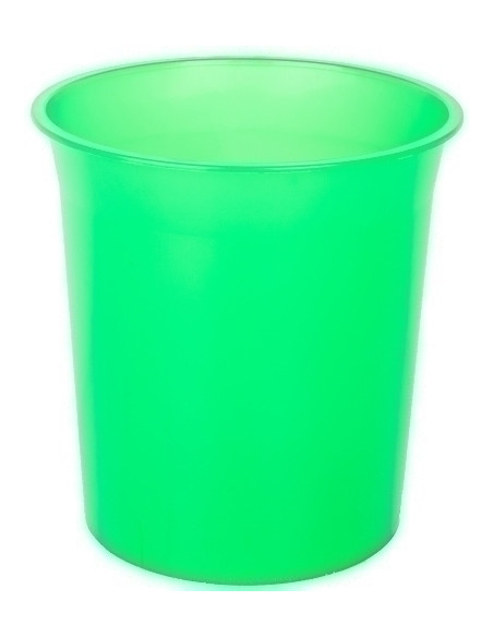 PAPELERA PLASTICO CERRADA 16 LITROS TRASLUCIDO VERDE