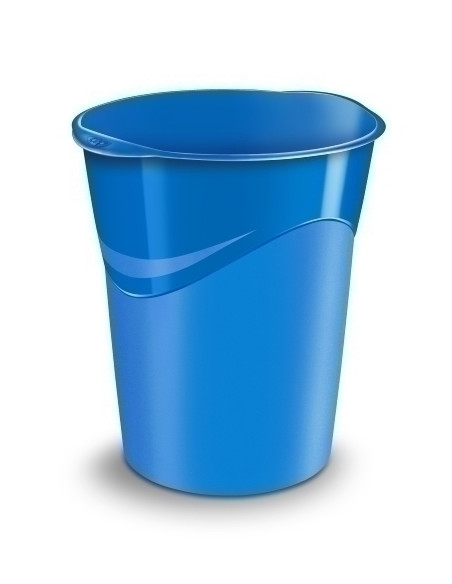 PAPELERA PLASTICO CERRADA CEP GLOSS 280G 14 LITROS AZUL