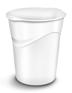 PAPELERA PLASTICO CERRADA CEP GLOSS 280G 14 LITROS BLANCO