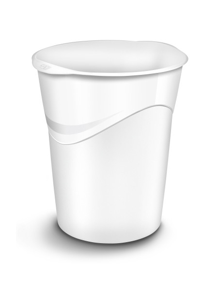 PAPELERA PLASTICO CERRADA CEP GLOSS 280G 14 LITROS BLANCO