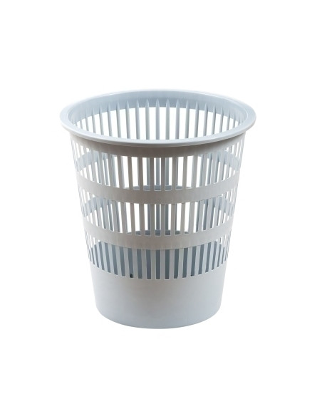 PAPELERA PLASTICO REJILLA FAIBO 12 L GRIS
