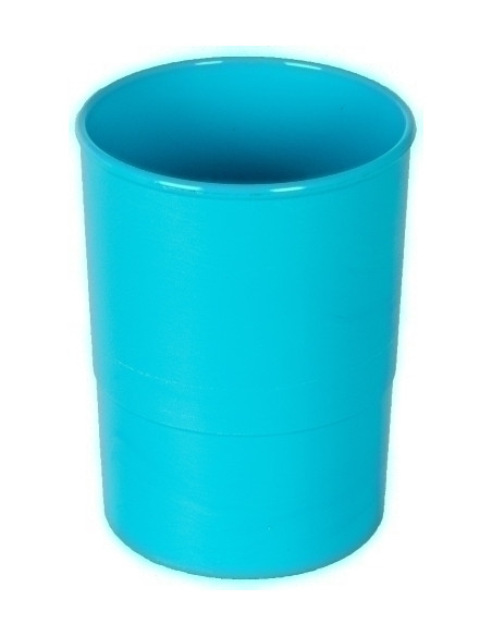 PORTA LAPICES PLASTICO REDONDO AZUL
