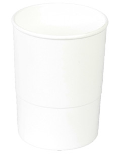 PORTA LAPICES PLASTICO REDONDO BLANCO